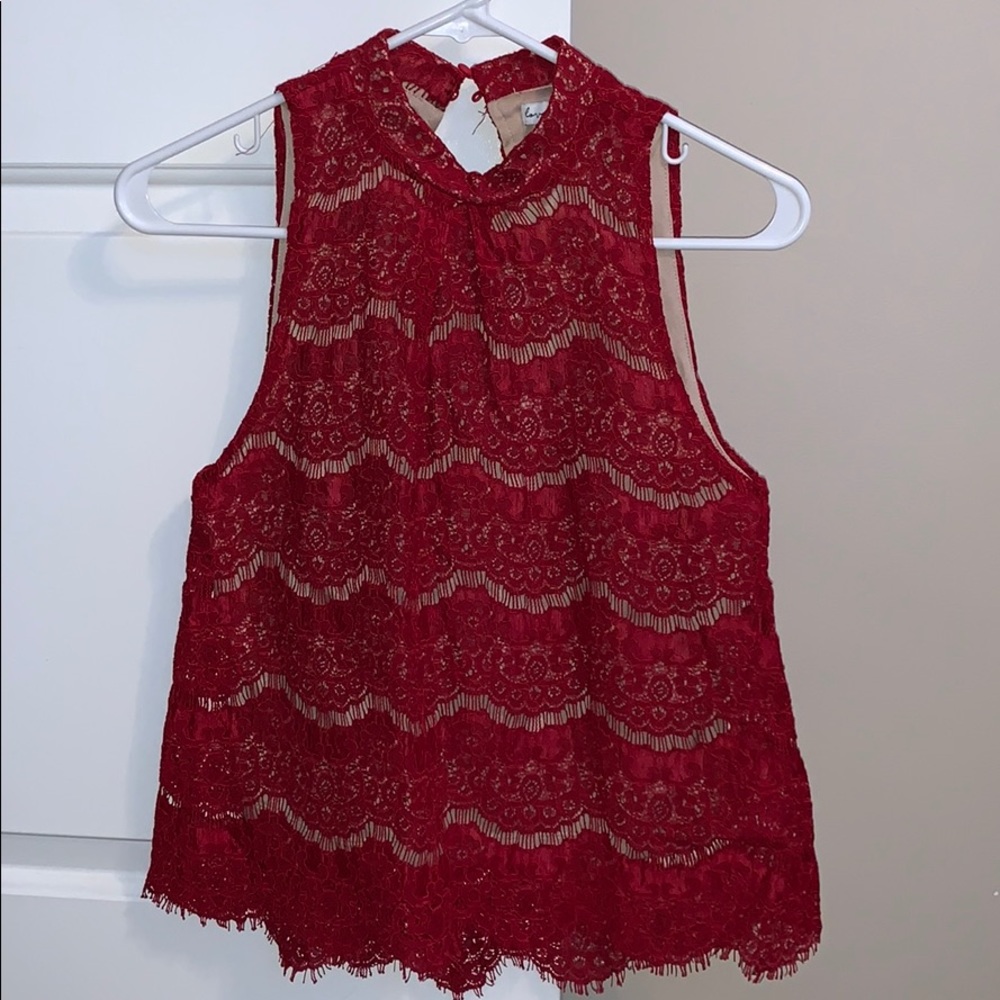 Maroon, high neck, women’s small tank